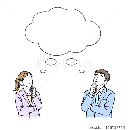 考えるビジネスパーソン　吹き出し 136537836