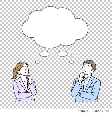 考えるビジネスパーソン　吹き出し 136537836