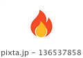 Flat vector illustration of a stylized flame icon. 136537858