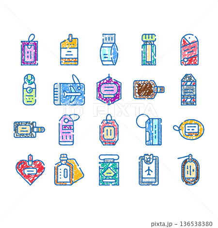 Travel identifying baggage tag label collection Travel identifying baggage tag label collection 136538380