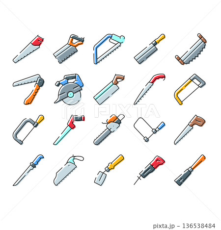 Woodworking construction tools and equipment collection 136538484