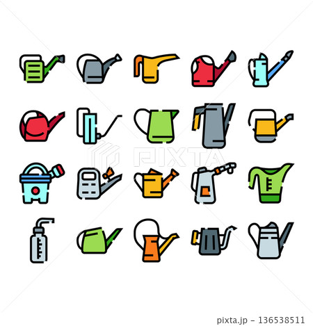 Watering cans collection for gardening and plant care Watering cans collection for gardening and plant care 136538511
