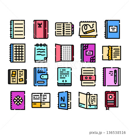 Collection of various notebooks and planners set 136538516