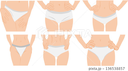 ダイエットに成功した女性のイラスト 136538857