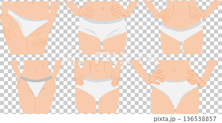 ダイエットに成功した女性のイラスト 136538857