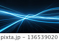 Futuristic abstract scene showing luminous digital streams converging and diverging in open space, 136539020