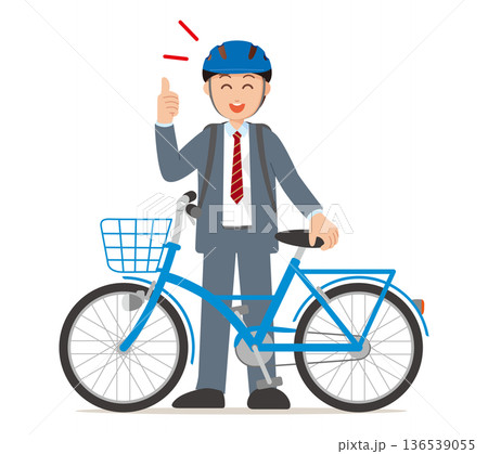 男性自転車ヘルメット着用02 男性自転車ヘルメット着用02 136539055