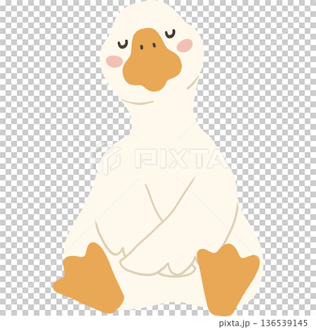 White goose cute funny cartoon flat design illustration. White goose cute funny cartoon flat design illustration. 136539145