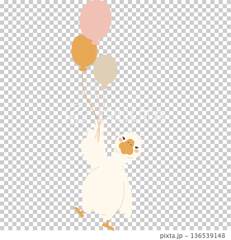 White goose cute funny cartoon flat design illustration. 136539148