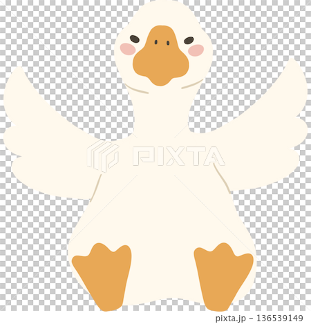 White goose cute funny cartoon flat design illustration. 136539149