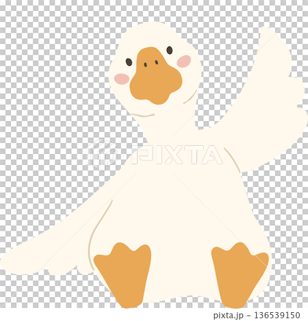 White goose cute funny cartoon flat design illustration. White goose cute funny cartoon flat design illustration. 136539150