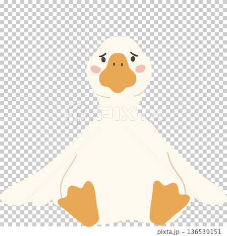 White goose cute funny cartoon flat design illustration. White goose cute funny cartoon flat design illustration. 136539151
