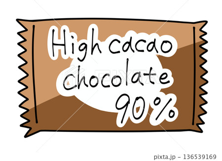 ゆるめシンプルなハイカカオチョコレート90%　ベタ塗り 136539169
