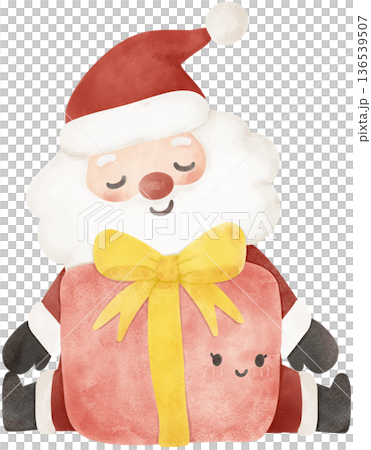 Christmas Santa claus playful hand drawing cartoon character watercolor illustration Christmas Santa claus playful hand drawing cartoon character watercolor illustration 136539507