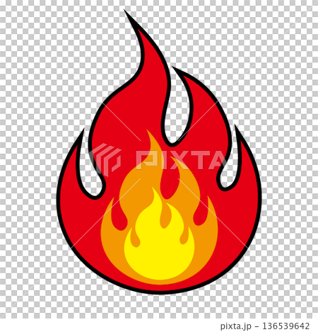 Simple flame icon on white background 136539642