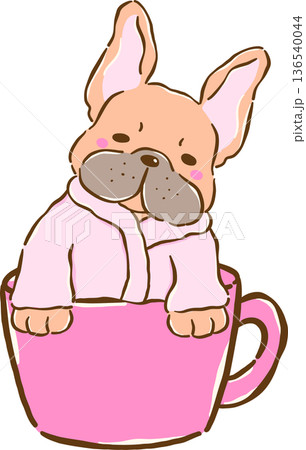 french bulldog in a Robe in coffee cup hand drawn blep frenchie derp dog coffee addict french bulldog in a Robe in coffee cup hand drawn blep frenchie derp dog coffee addict 136540044
