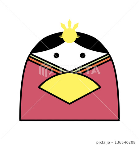 シンプルなひな人形　お雛様 136540209