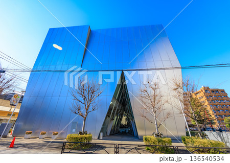 東京 墨田区の都市風景 すみだ北斎美術館 東京 墨田区の都市風景 すみだ北斎美術館 136540534