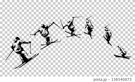 滑雪跳躍者 - 多邊形、塊狀輪廓(向量素材) 滑雪跳躍者 - 多邊形、塊狀輪廓(向量素材) 136540873