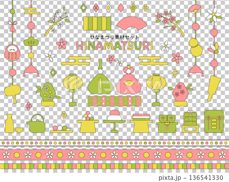 Hinamatsuri Material Set Line and Paint 136541330