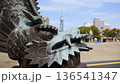 鯱鉾風オブジェと福岡タワーのコラボ風景 136541347