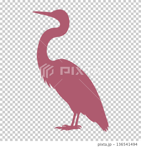 Silhouette of heron on white background vector illustration 136541494
