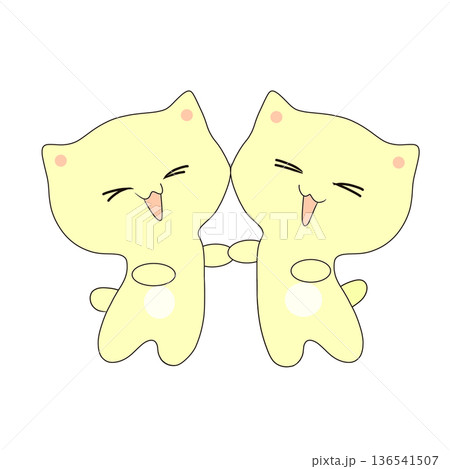 喜ぶ猫たち 136541507