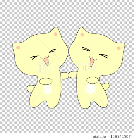 喜ぶ猫たち 136541507