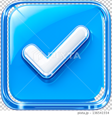 玻璃變形風格的 3D 盾牌圖示（勾號） 表示認可、成功、安全、保護 透明 136541554