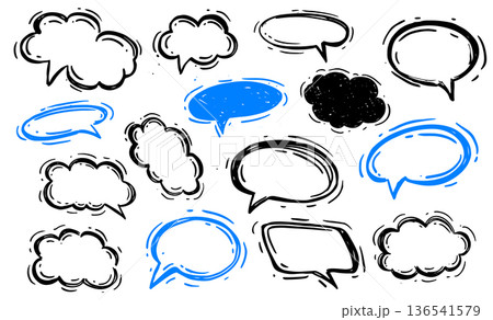 Bubbles set, Hand drawn illustration. Bubbles set, Hand drawn illustration. 136541579