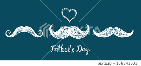 Fathers day, hand drawn	 136541633
