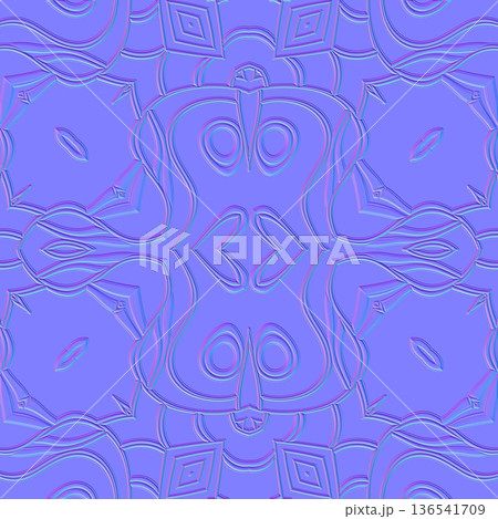 Ornate Damask Floral Ornament Normal Mapのイラスト素材 [136541709] - PIXTA