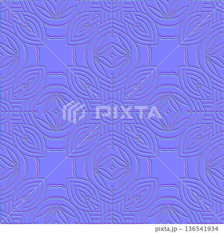 Circular Floral Medallion Normal Map Circular Floral Medallion Normal Map 136541934