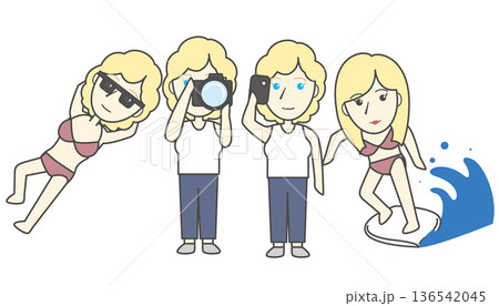 白人女性イラスト 136542045