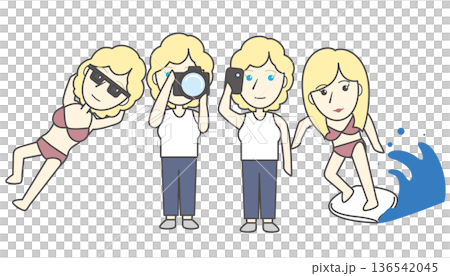 白人女性イラスト 136542045