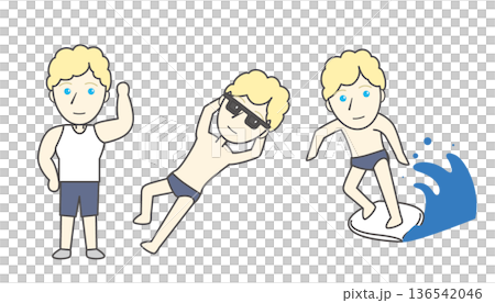 白人男性イラスト 136542046