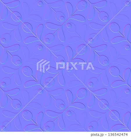 Minimalist Leaf Branch 3D Normal Map Texture Minimalist Leaf Branch 3D Normal Map Texture 136542474