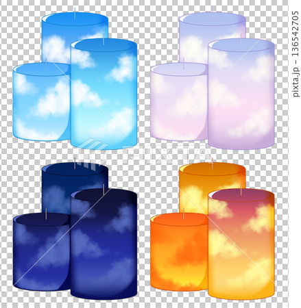 Illustration of a candle in the sky 136542705
