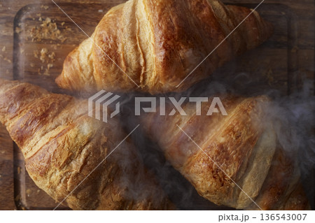 Freshly Baked Butter Croissants 136543007