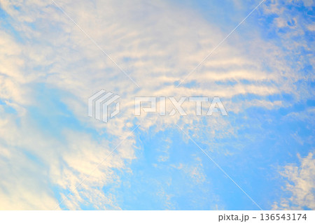 Light cloudy blue sky. Atmospheric calm mood 136543174