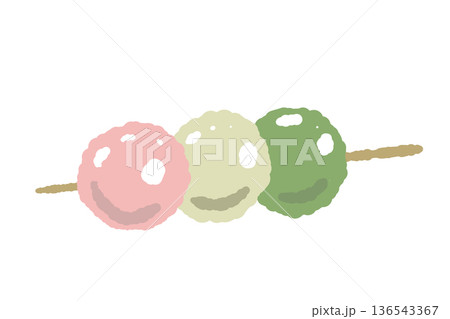 三色団子(花見団子)のイラストセット 三色団子(花見団子)のイラストセット 136543367