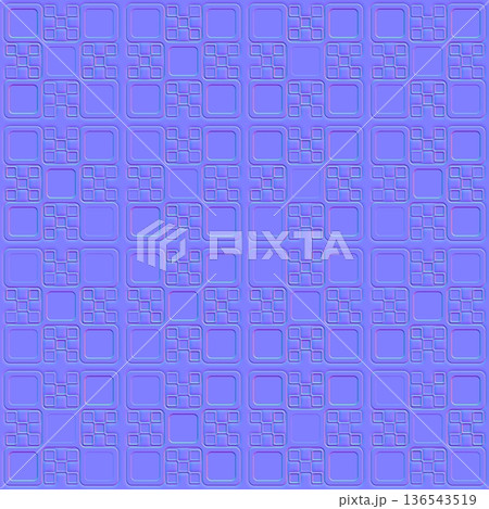 Seamless Rounded Square Grid Geometric Normal Map 136543519