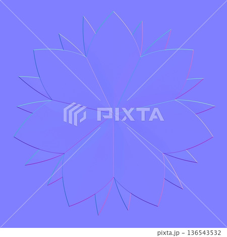 Seamless Pointed Geometric Flower Normal Map 136543532