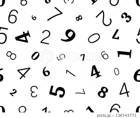 Seamless pattern with numbers design wrapping paper textile decoration	 136543771