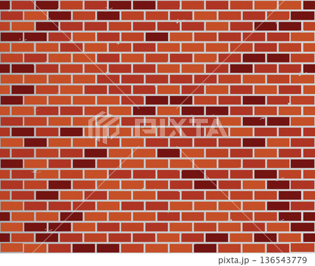 Brown brick wall seamless, texture pattern for continuous replicate	 136543779