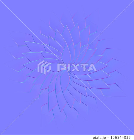 Swirling Petal Mandala Normal Map Texture 3D Asset Swirling Petal Mandala Normal Map Texture 3D Asset 136544035