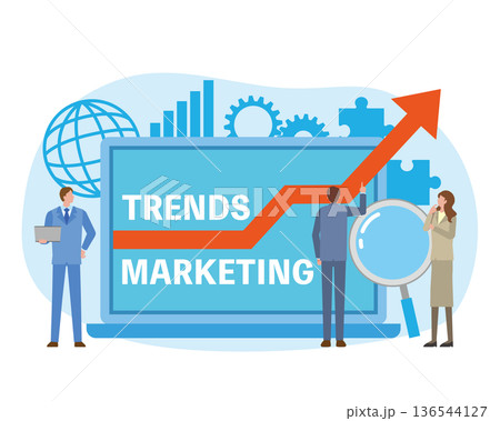 トレンドマーケティングのイメージイラスト トレンドマーケティングのイメージイラスト 136544127
