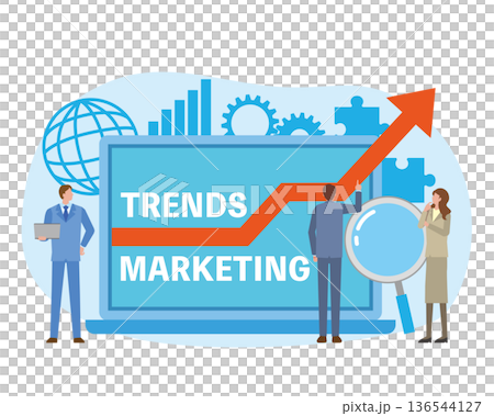 トレンドマーケティングのイメージイラスト トレンドマーケティングのイメージイラスト 136544127
