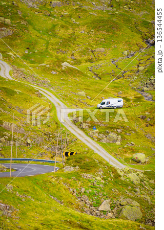 Camper car in norwegian mountains Camper car in norwegian mountains 136544455