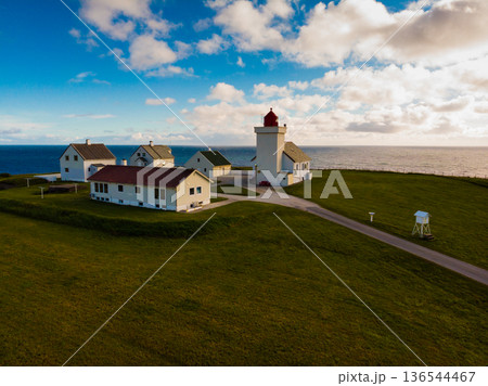 Obrestad lighthouse in Norway. Obrestad lighthouse in Norway. 136544467